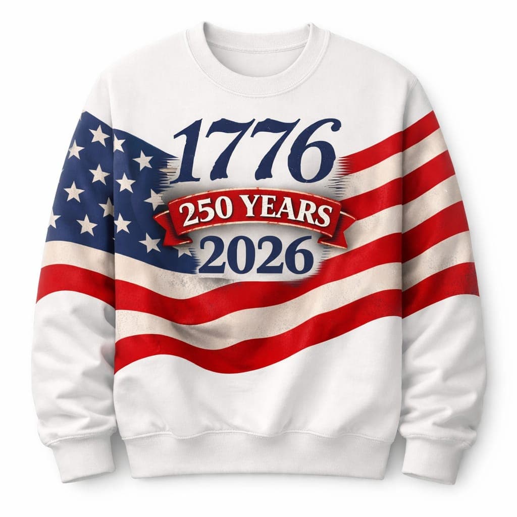 Founders Crewneck 1776 + Shoes (White) crewneck standalone product image.