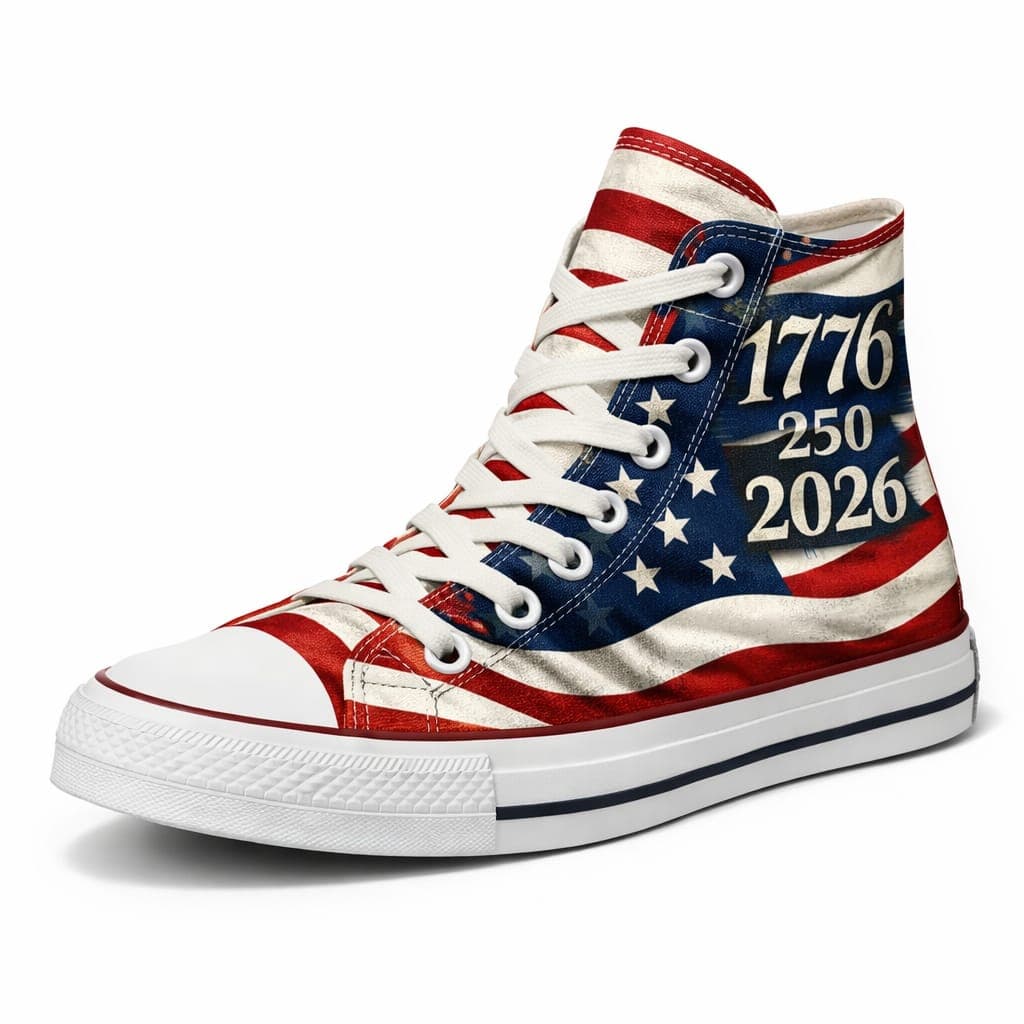 Founders Crewneck 1776 + Shoes (White) shoe standalone product image.